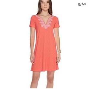 Lilly Pulitzer Maisey Coral Short Sleeve Dress size L